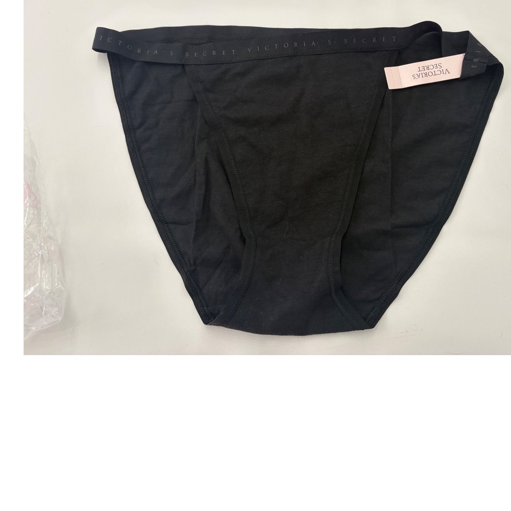 Victoria's Secret Women's Black Cotton Bikini Pantie NWT